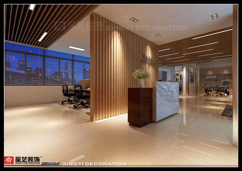 远信大厦办公室装修形象墙设计效果图