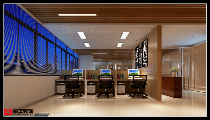 远信大厦办公室装修办公区效果图片