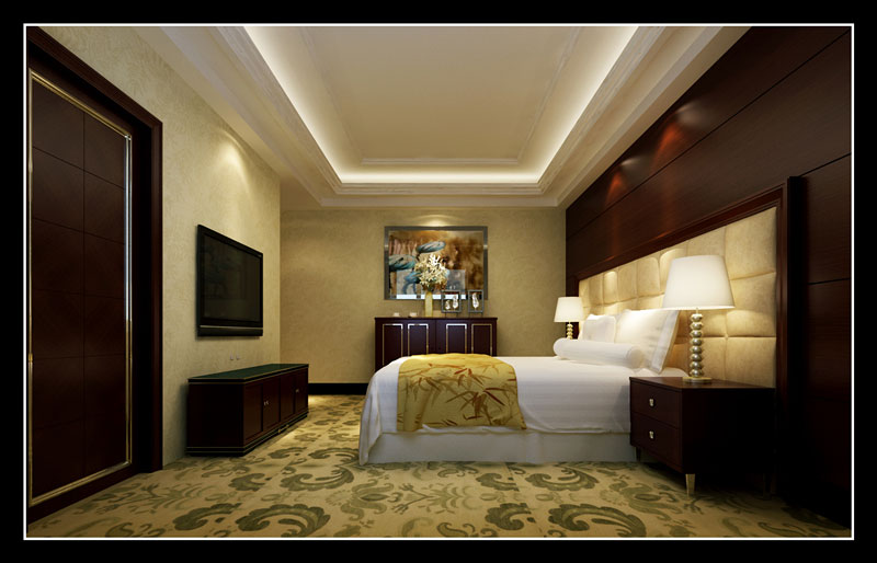 金域酒店豪华套间卧室设计效果第一张图