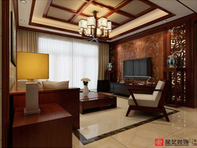 钱隆江南120平新中式客厅设计效果