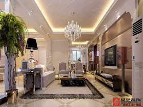 荣和大地140平欧式风格客厅设计效果