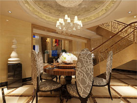 凯悦国际300平复式楼欧式客厅设计效果图