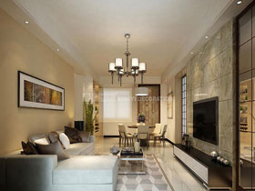 广源国际社区142平现代简约客厅设计效果