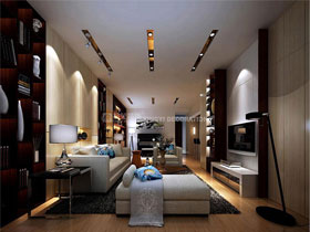 汇东国际120平现代简约客厅设计效果
