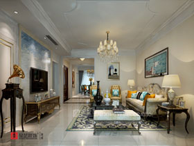 云星钱隆首府178平欧式风格客厅装修设计效果图片