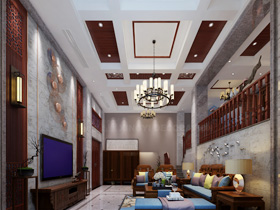 八桂绿城别墅600平客厅装修设计效果图