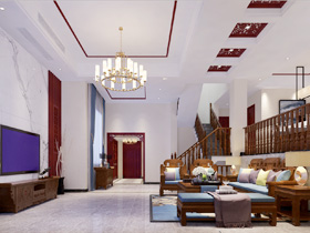 嘉和城卢瓦尔河谷500平中式客厅装修设计效果